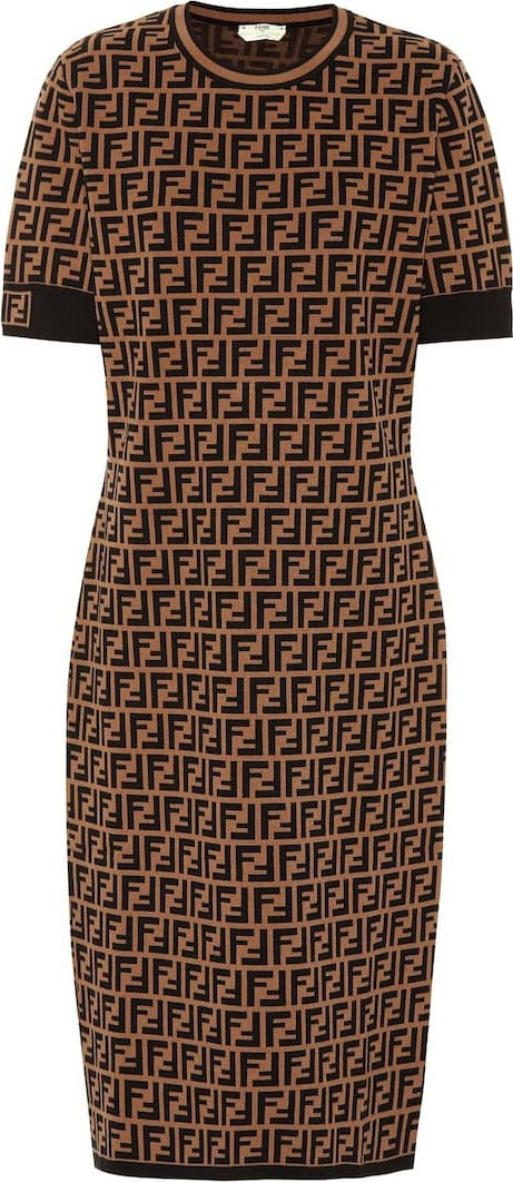 Fendi Stretch-knit midi dress