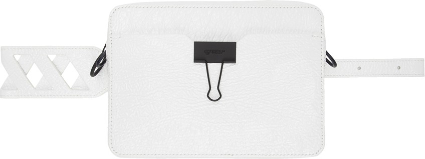 Off White White Crinkled Camera Bag