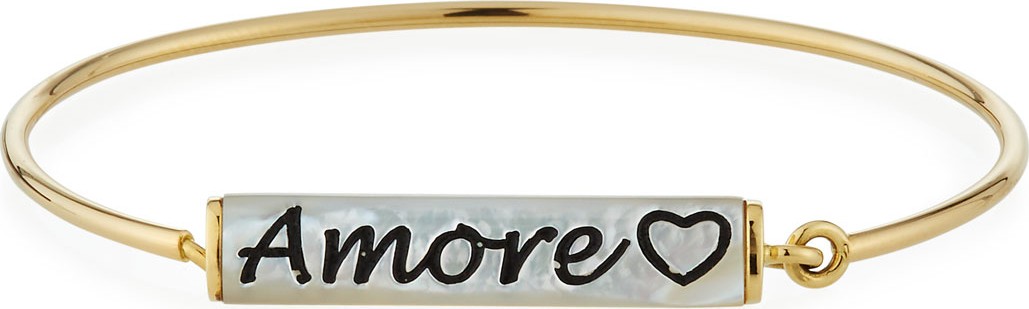 Miseno 18k Mother-of-Pearl 'Amore' Engraved Wire Bracelet