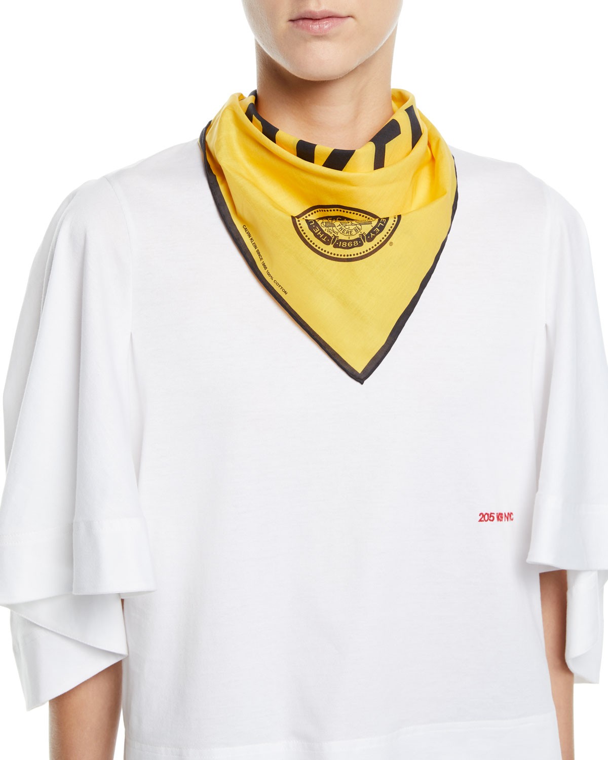 Calvin Klein Berkeley University-Print Square Cotton Voile Scarf