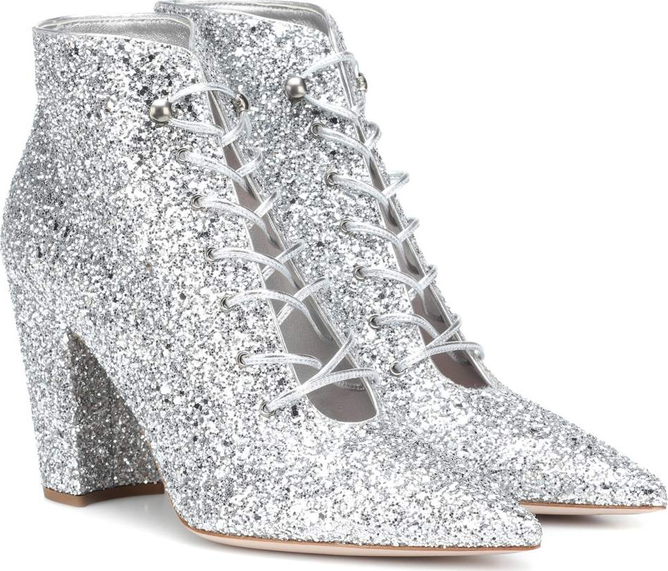 Miu Miu Glitter ankle boots