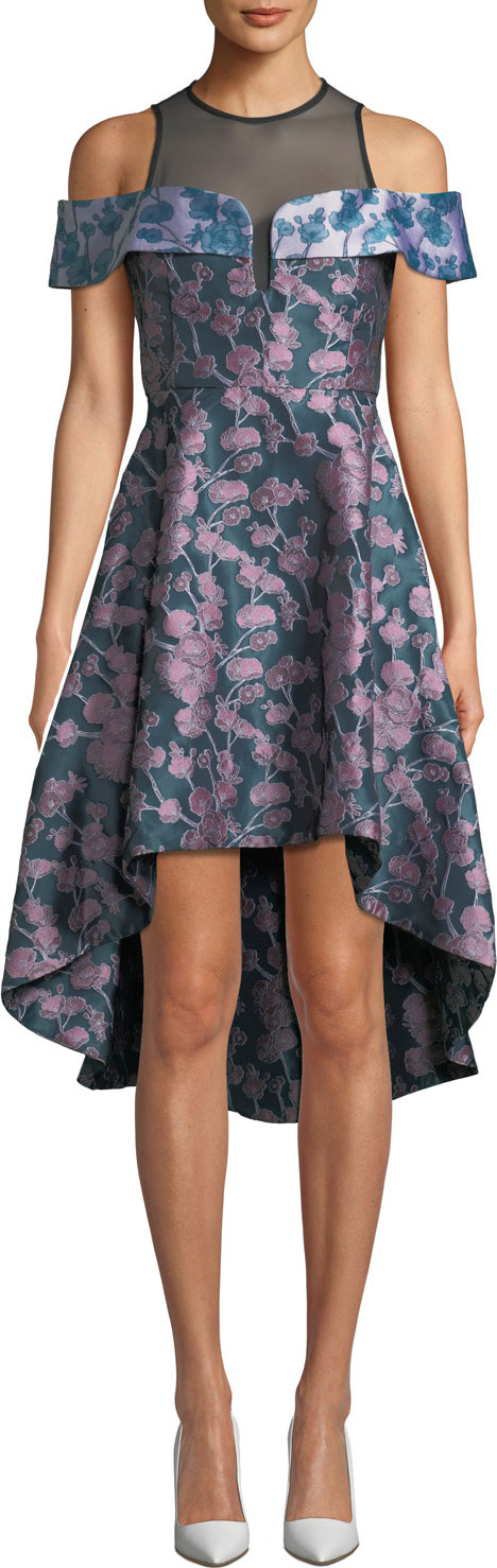 Elliatt Amore Floral Jacquard & Mesh Dress