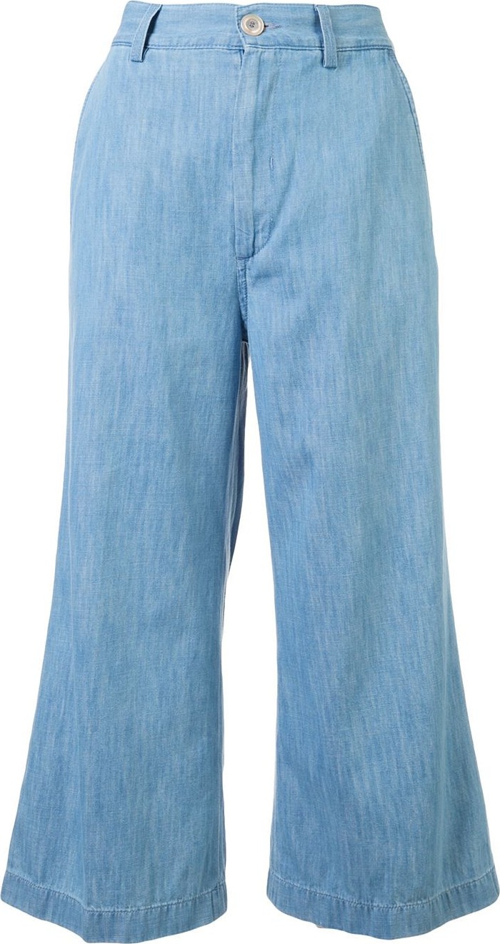 Gucci embroidered denim culottes