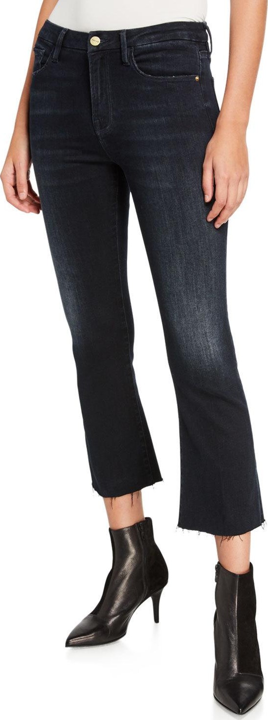 FRAME DENIM Le Crop Mini Boot-Cut Jeans with Raw Hem