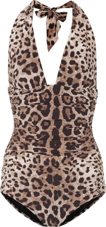 Dolce & Gabbana Leopard-printed one-piece swimsuit