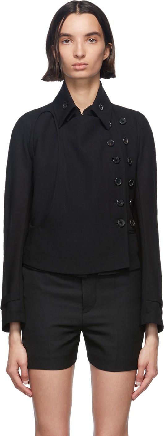 Ann Demeulemeester Black Wool Lightlaine Jacket