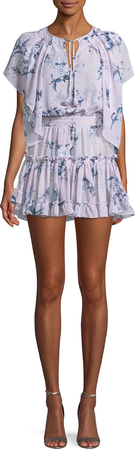 MISA Los Angeles Lullu Floral-Print Ruffle Mini Dress