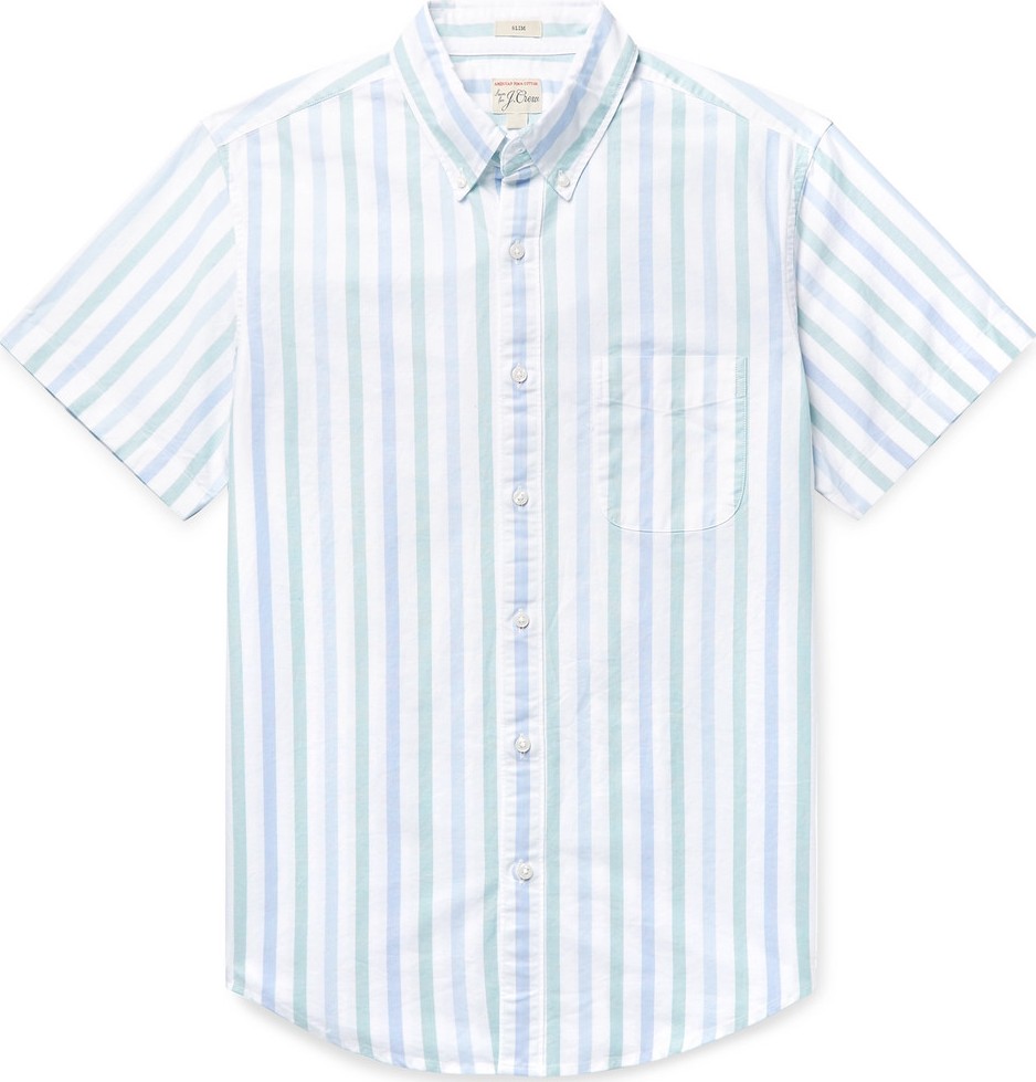 J.Crew Slim-Fit Button-Down Collar Striped Pima Cotton Oxford Shirt