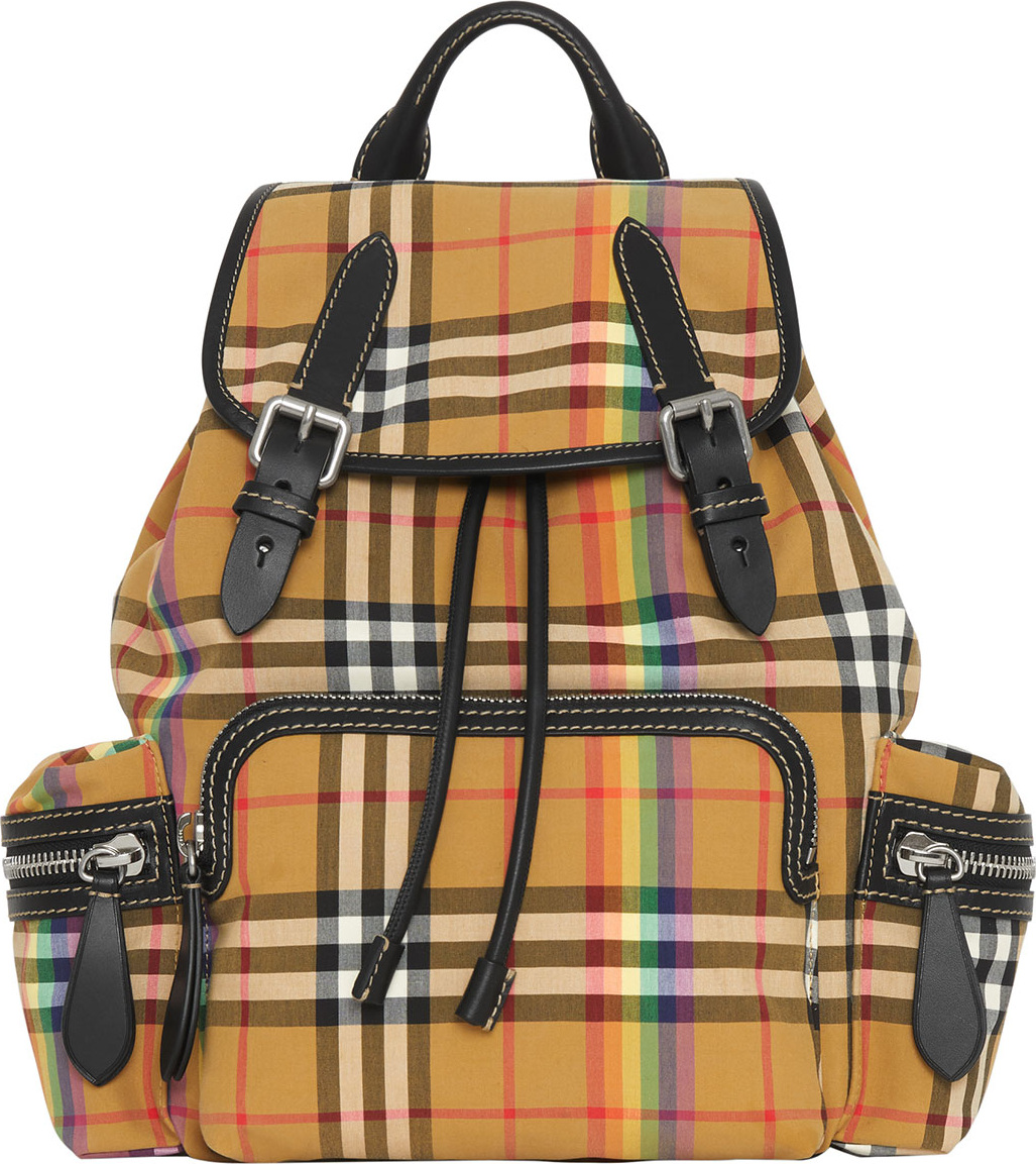Burberry London England Medium Rucksack Vintage Check Rainbow Backpack