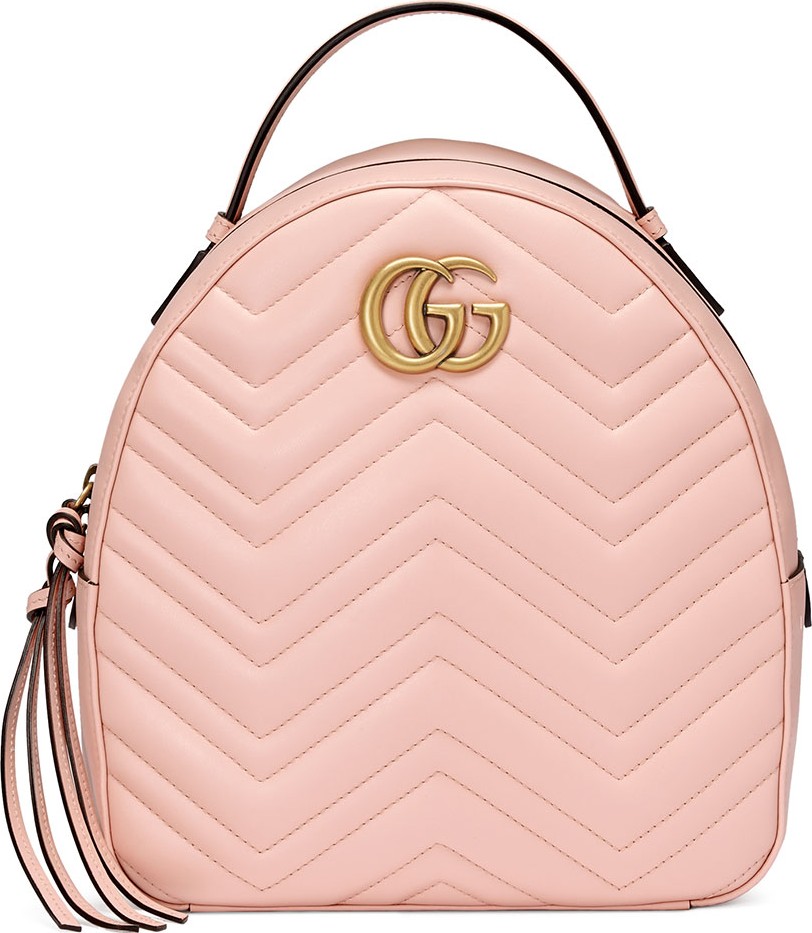 Gucci GG Marmont Quilted Leather Backpack  Light Pink