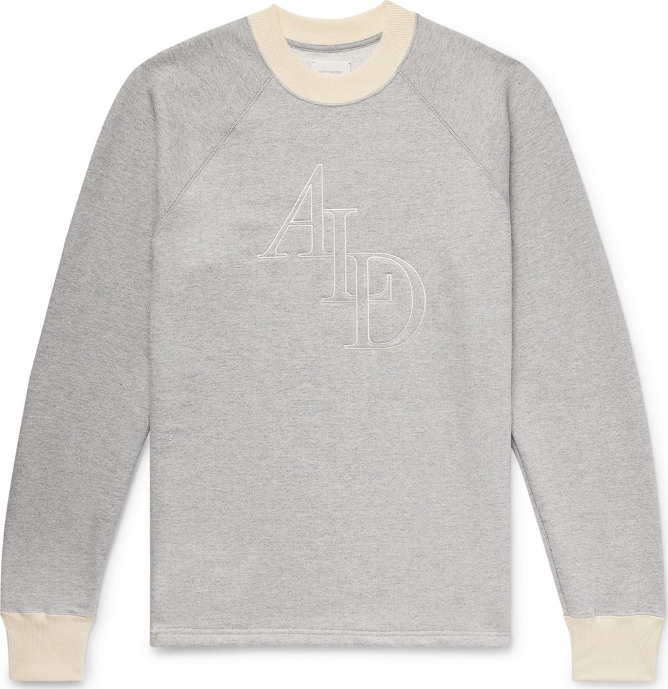 Aimé Leon Dore Logo-Embroidered Mélange Loopback Cotton-Jersey Sweatshirt