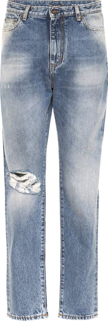 Saint Laurent High-rise distressed jeans
