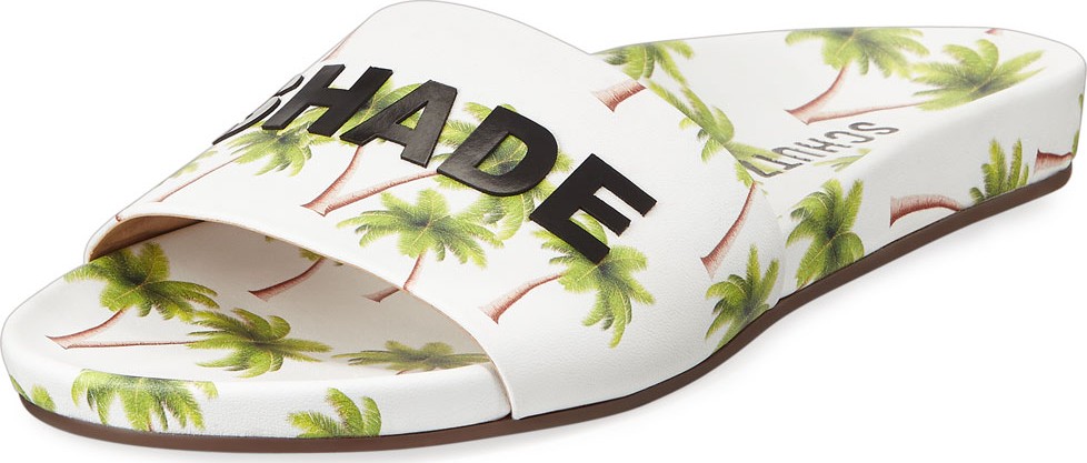 Schutz No Shade Printed Leather Slides