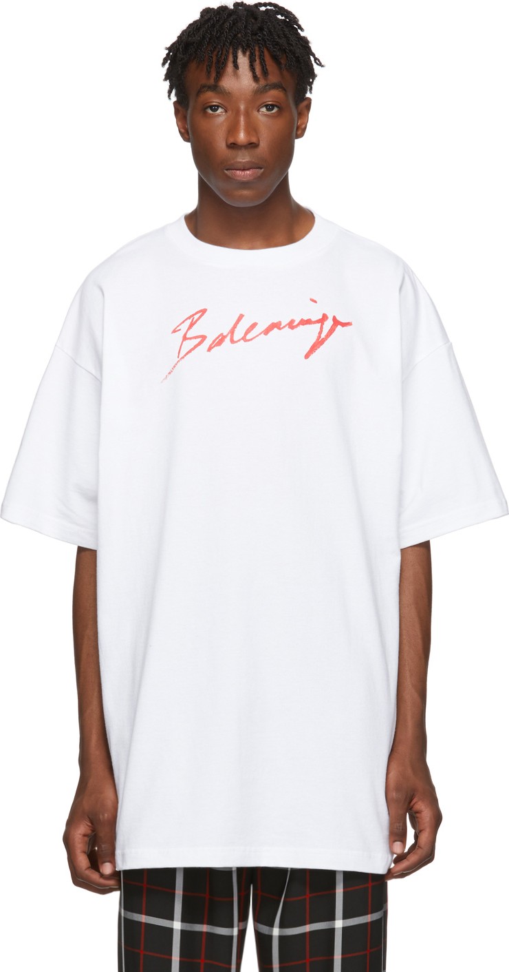 Balenciaga White Signature T-Shirt