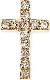 Sydney Evan 14k Gold Diamond Cross Single Stud Earring