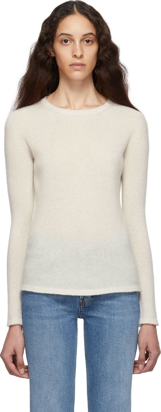 Max Mara Off-White Cashmere & Silk Zeno Sweater