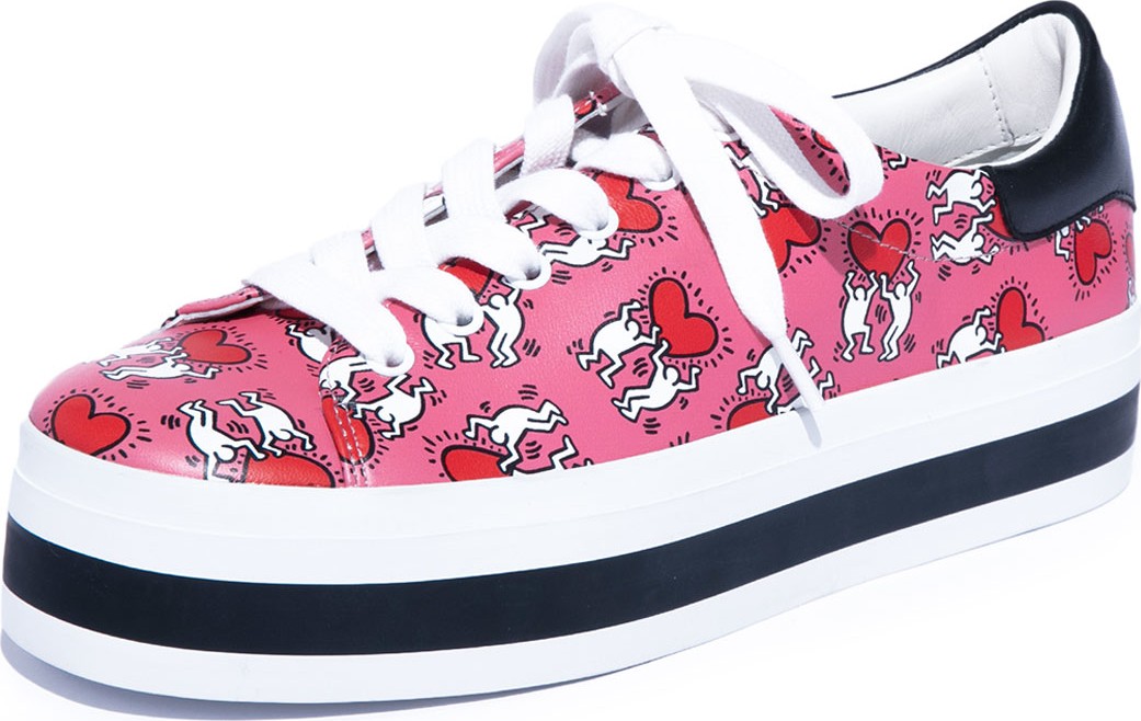Alice + Olivia Walking Heart Platform Low-Top Sneakers Alice + Olivia Walking Heart Platform Low-Top Sneakers