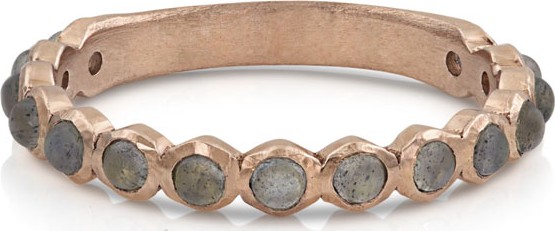 Dominique Cohen 18k Rose Gold Labradorite Stack Ring, Size 7
