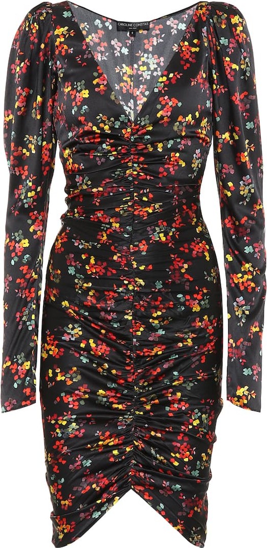 Caroline Constas Colette floral stretch-silk dress