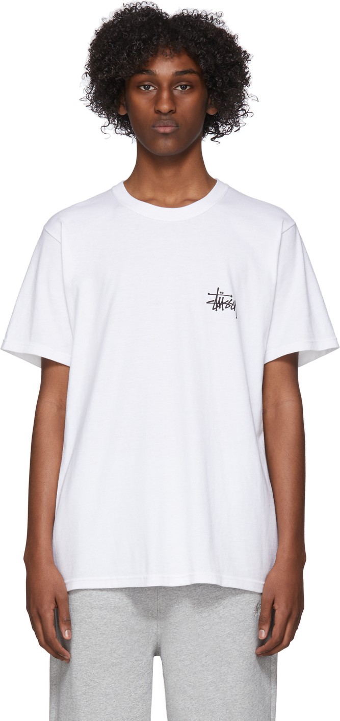 Stussy White Basic Logo T-Shirt
