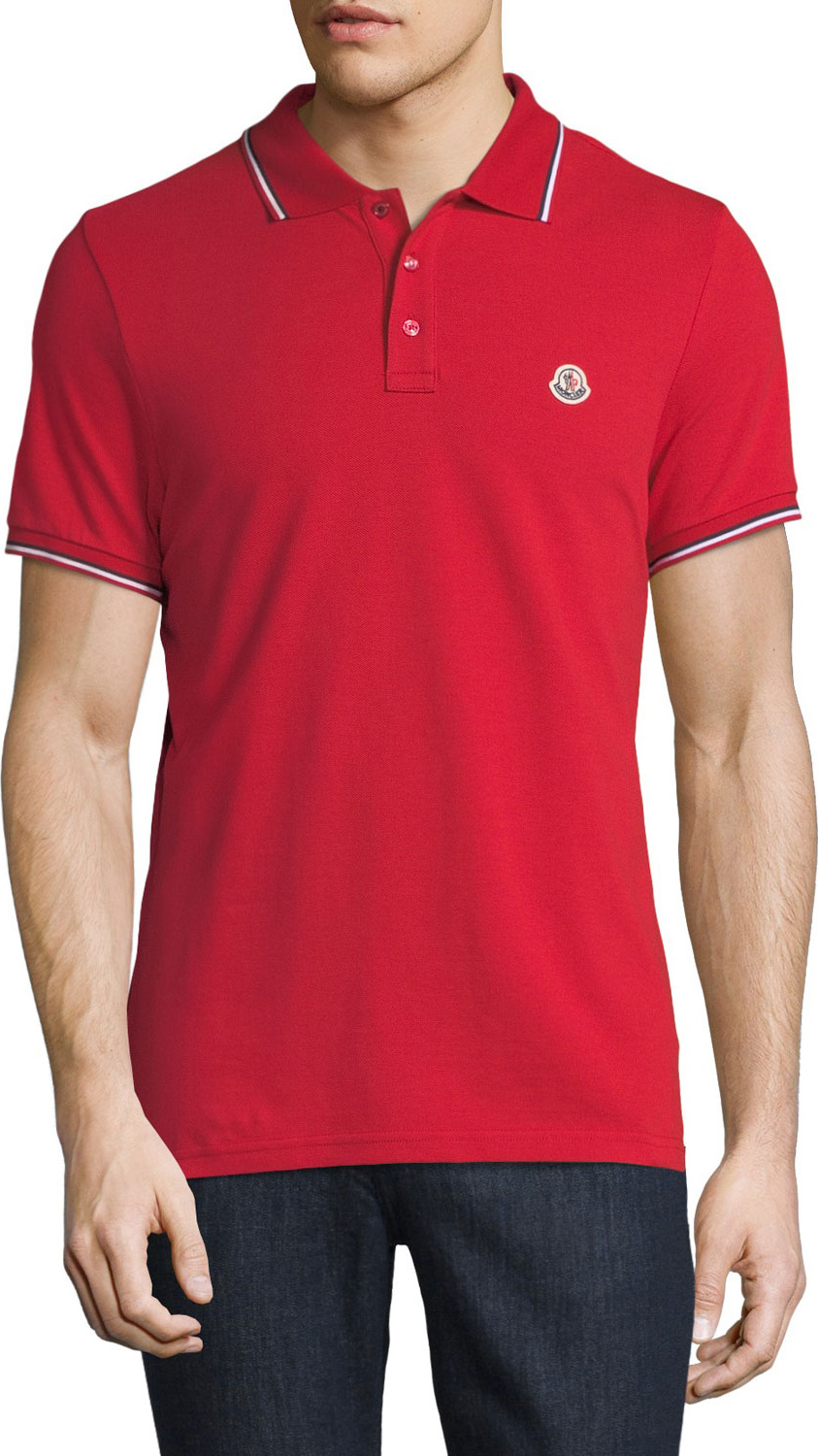 Moncler Classic Pique Patch Polo Shirt
