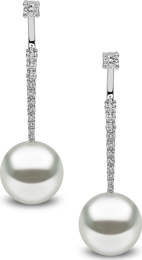 Yoko London South Sea Pearl & Diamond Drop Earrings in 18K White Gold