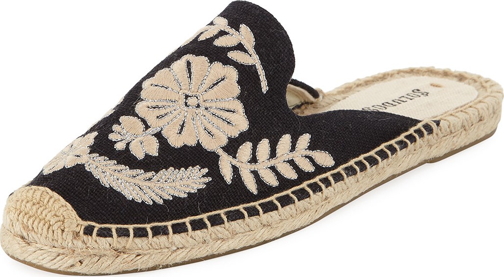 Soludos Tuilleries Embroidered Flat Mules