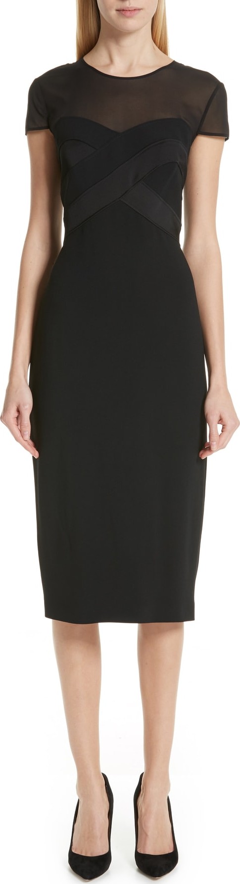 Max Mara Ottelia Sheer Yoke Dress