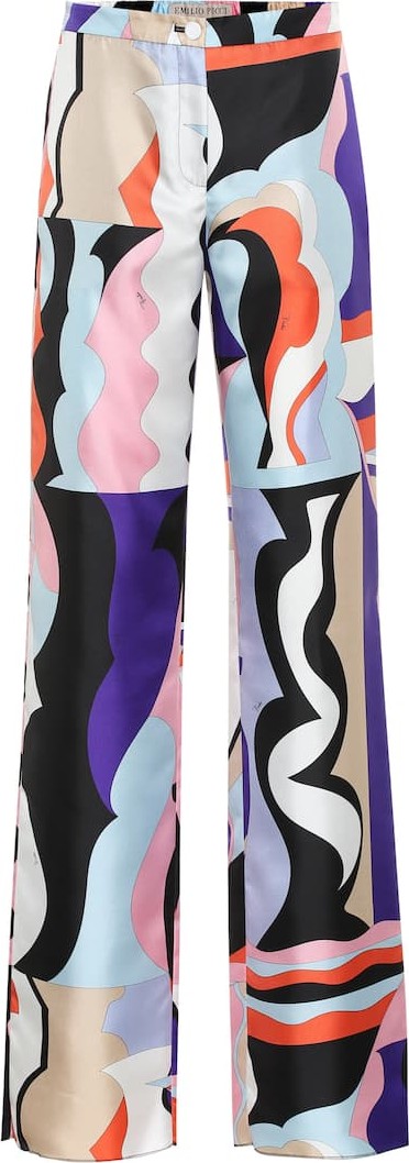 Emilio Pucci Printed silk-twill pants