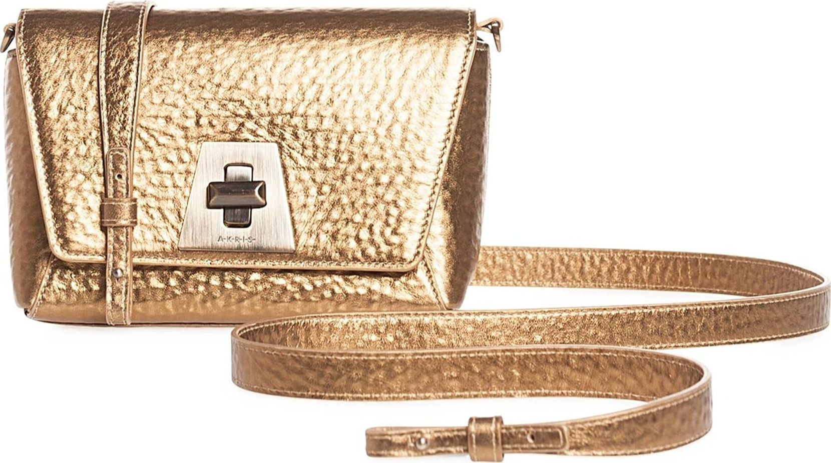 Akris Anouk Little Day Hammered Leather Crossbody Bag
