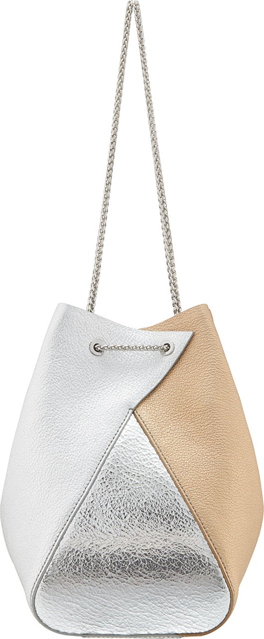 The Volon Mixed Metallic Mani Bucket Bag