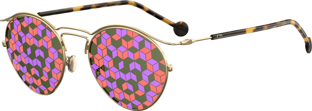 Dior DiorOrigins1 Round Geometric Sunglasses, Brown Tortoise