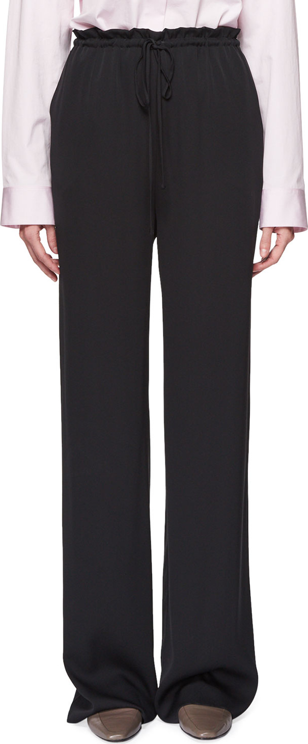 THE ROW JR Tie-Waist Straight-Leg Silk Pants