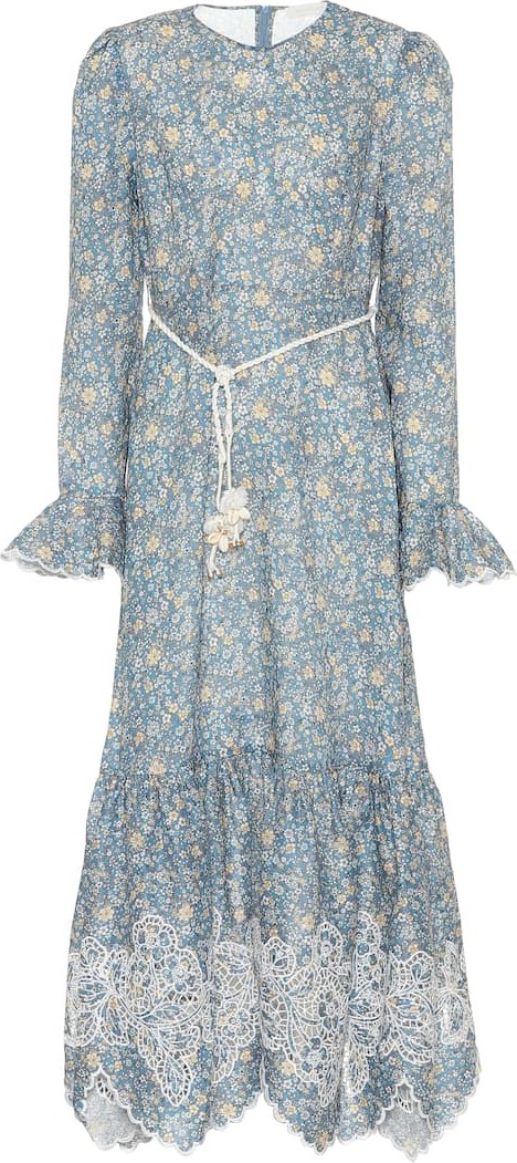 Zimmermann Carnaby floral linen midi dress
