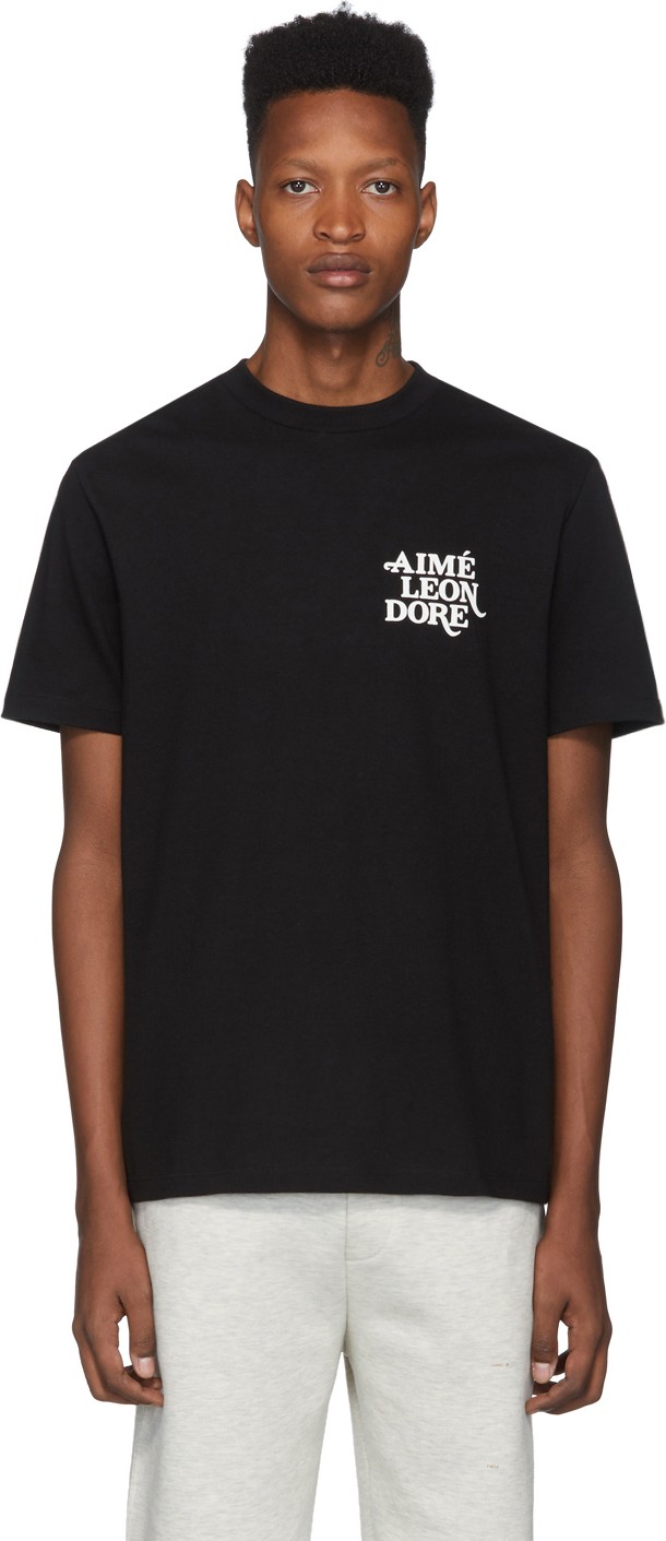 Aimé Leon Dore Black Flocked T-Shirt
