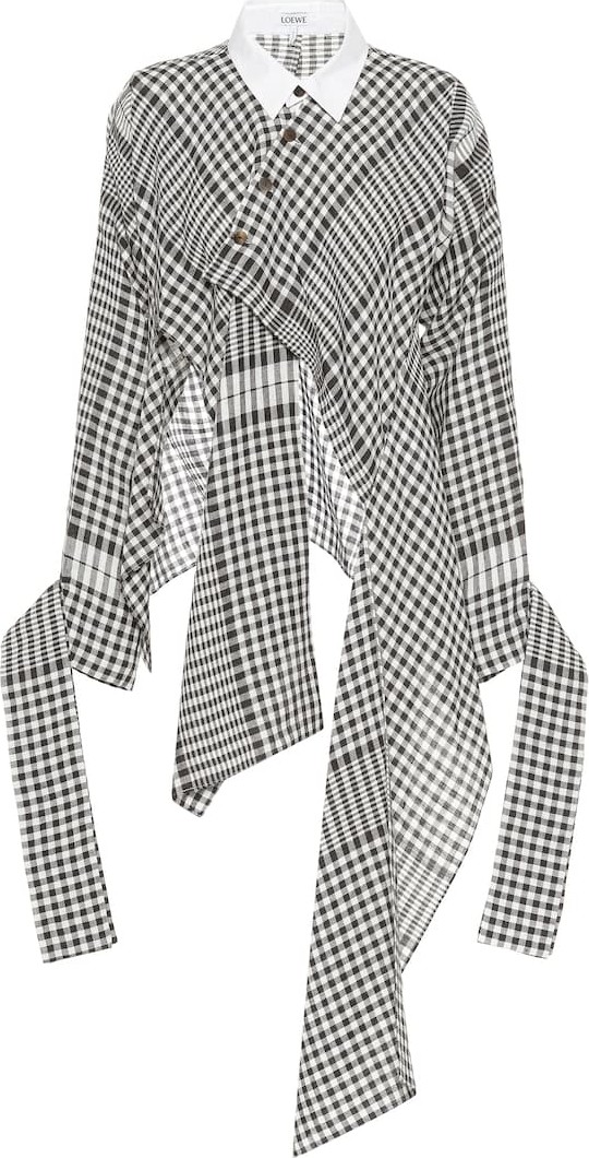 LOEWE Checked linen shirt