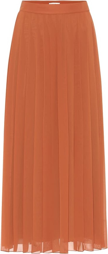 THE ROW Magda crêpe pleated midi skirt