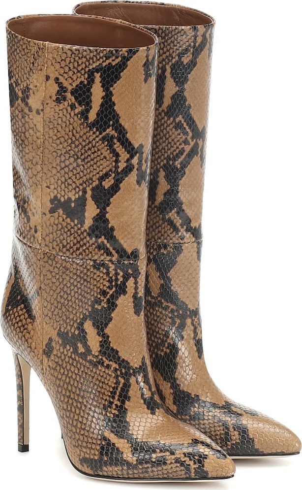 Paris Texas Snake-effect leather boots
