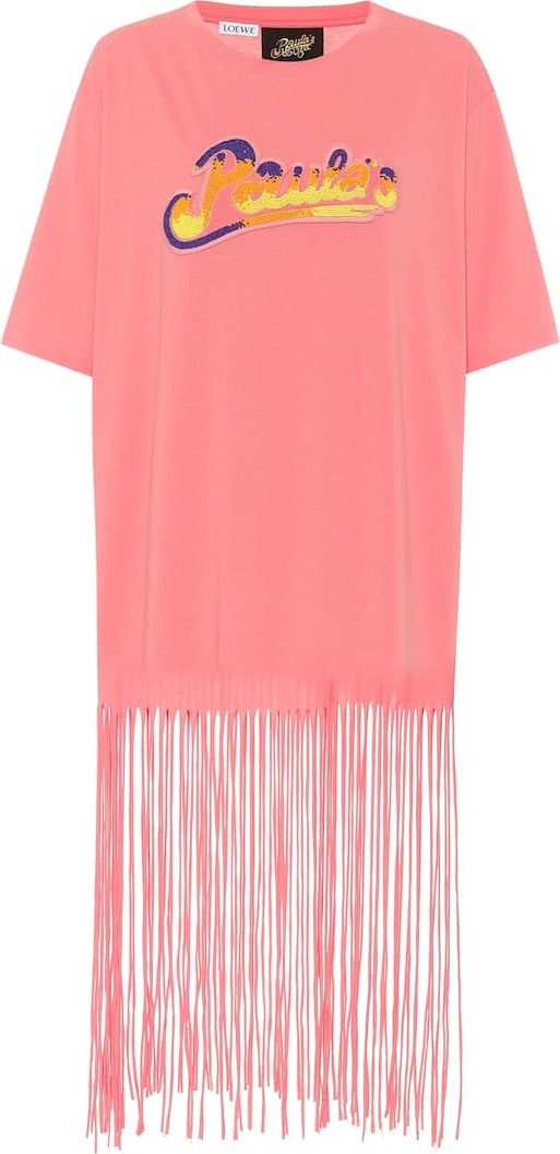 LOEWE Paula's Ibiza fringed cotton T-shirt
