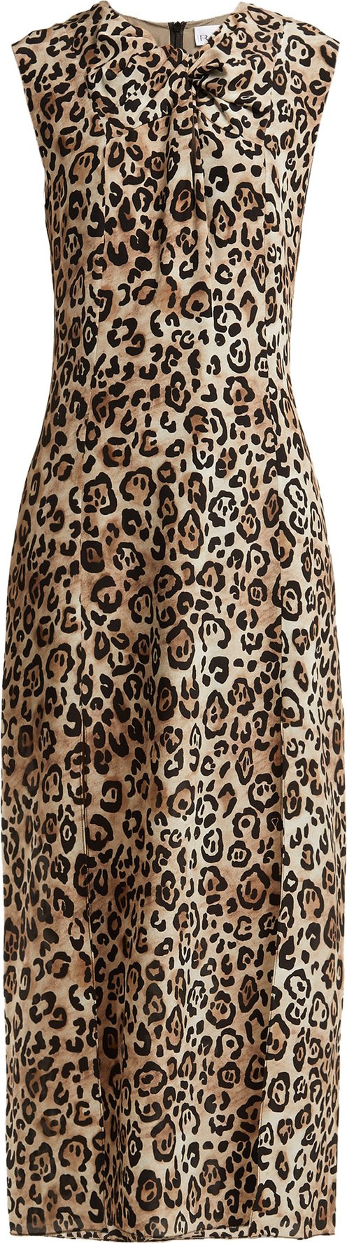 Raey Knot-front leopard-print silk dress