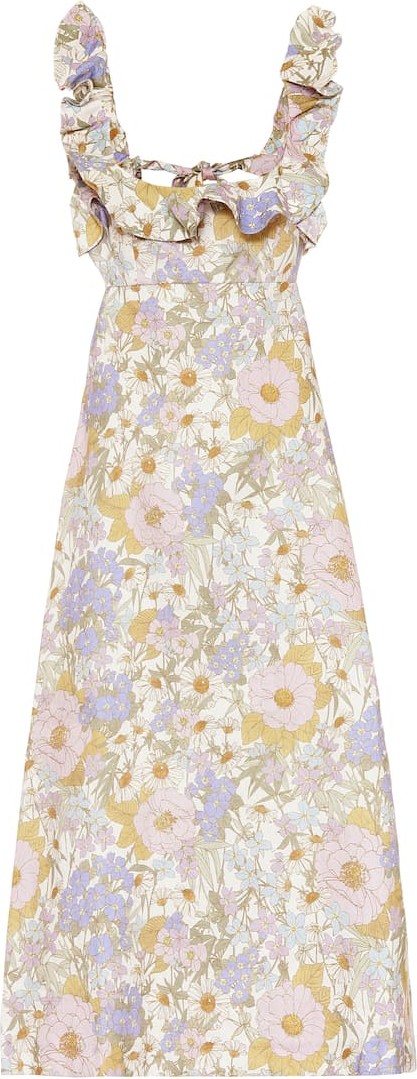Zimmermann Super Eight Frilled linen midi dress