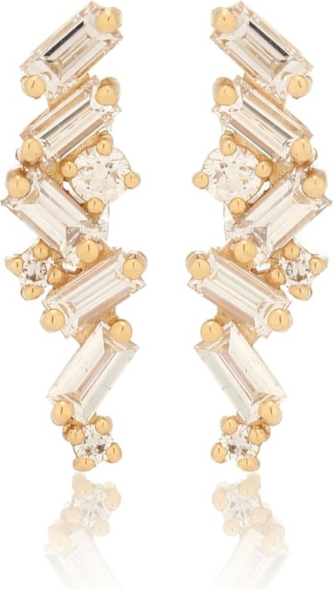 Suzanne Kalan Fireworks 18kt gold earrings with diamonds