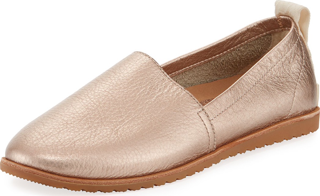 Sorel Ella Metallic Leather Slip-On Sneaker Flats