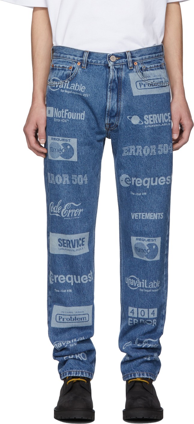 Vetements Blue Fully Branded Jeans