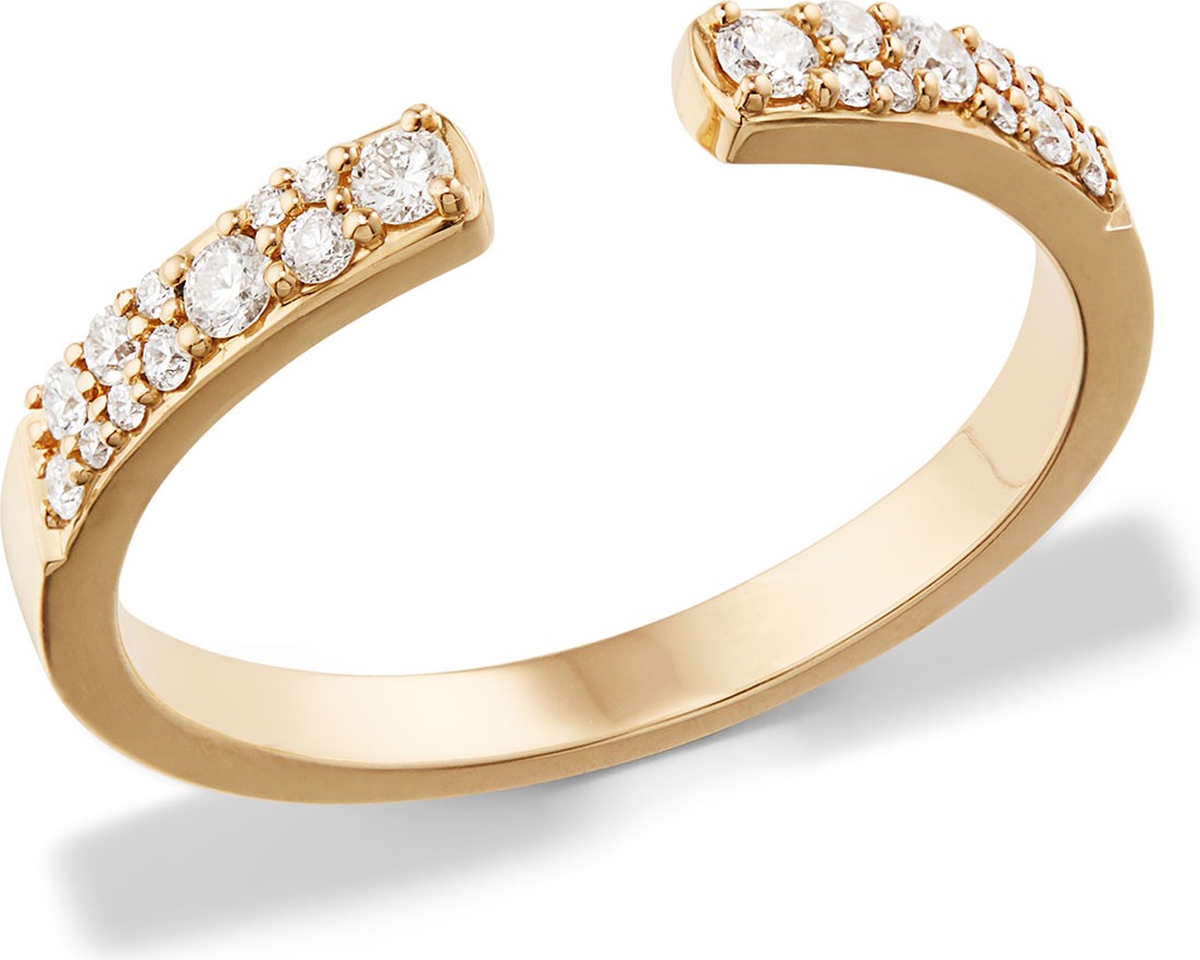 Lana Skinny Flawless Echo 14k Scattered Diamond Ring  Size 7