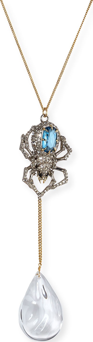 Alexis Bittar Spider Lucite Pendant Drop Necklace