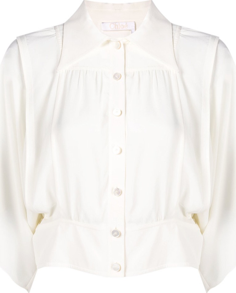 Chloe cropped pointed collar shirt