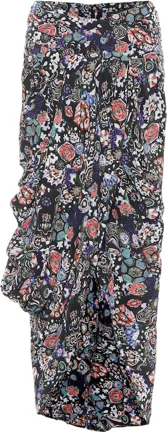 Isabel Marant Berit printed stretch-silk skirt