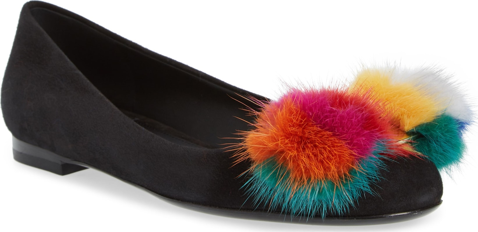 Salvatore Ferragamo Varina Genuine Mink Fur Flat