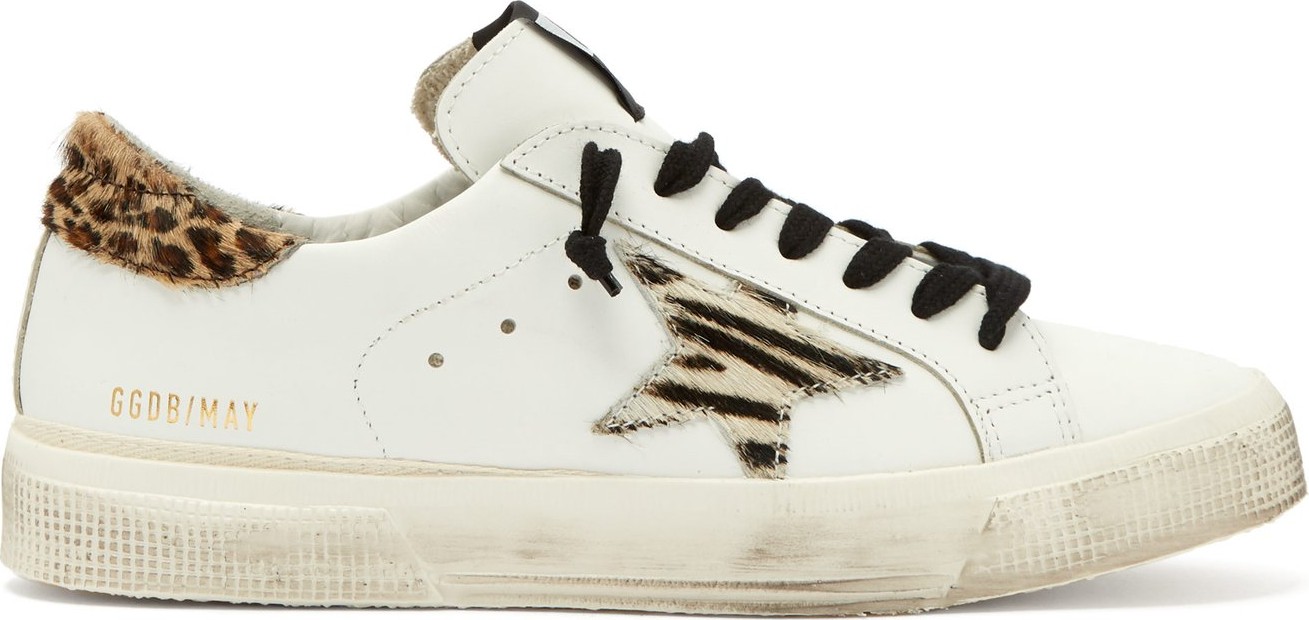 Golden Goose Deluxe Brand Superstar leopard-print low-top leather trainers